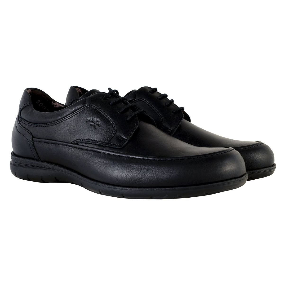 Fluchos Luca 8498 zapatos hombre negro piel vista delantera del par