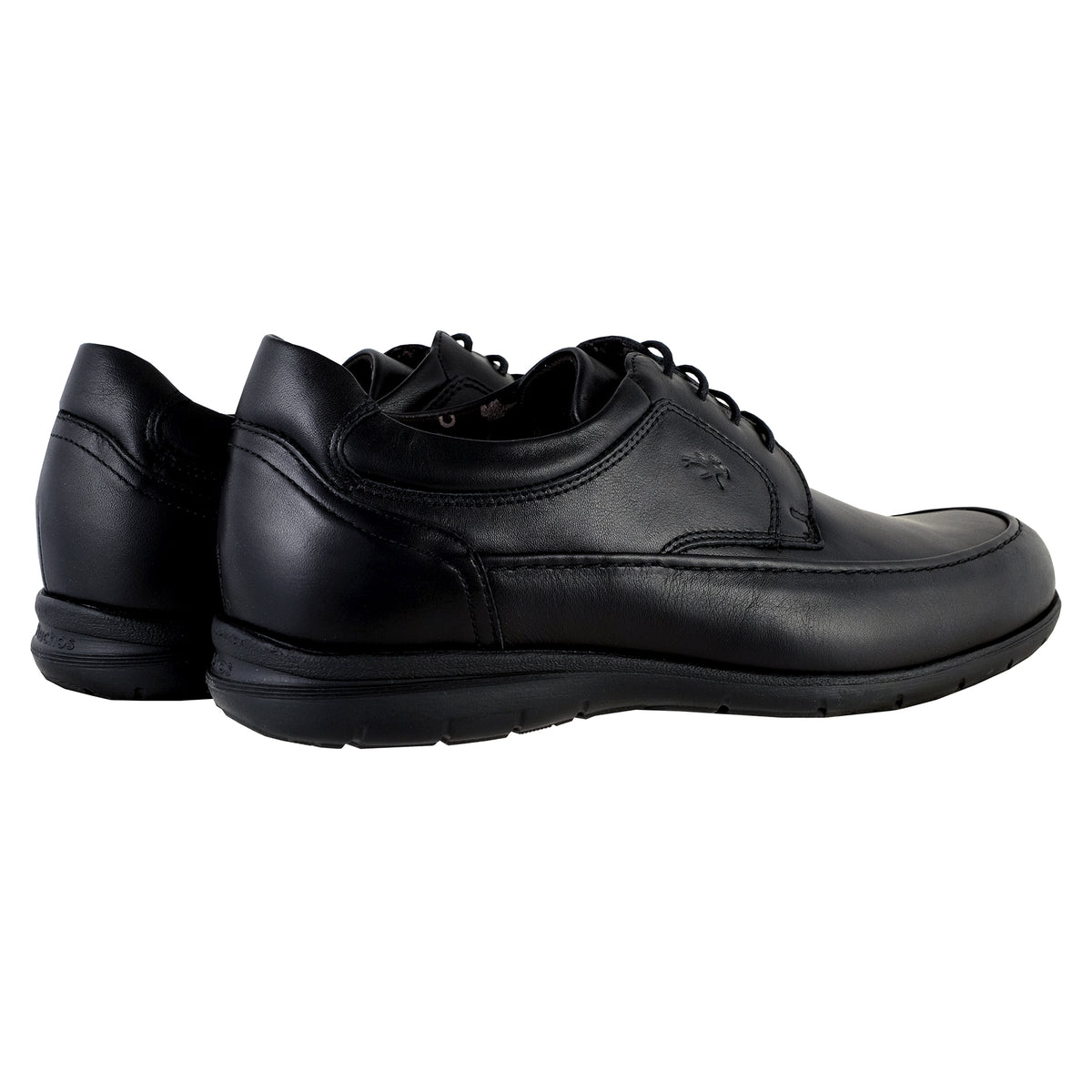 Fluchos Luca 8498 zapatos hombre negro piel vista trasera del par