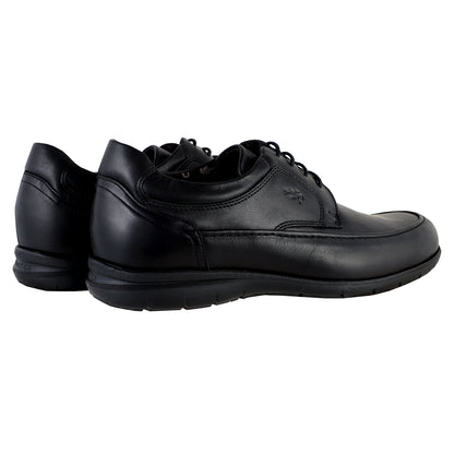 Fluchos Luca 8498 zapatos hombre negro piel vista trasera del par