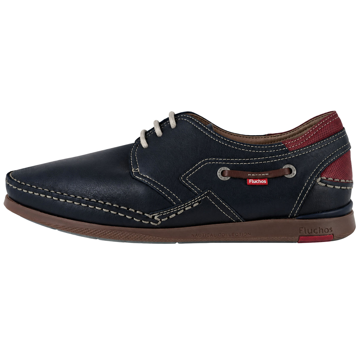 Fluchos Mariner 9884 náuticos hombre piel azul – lateral exterior