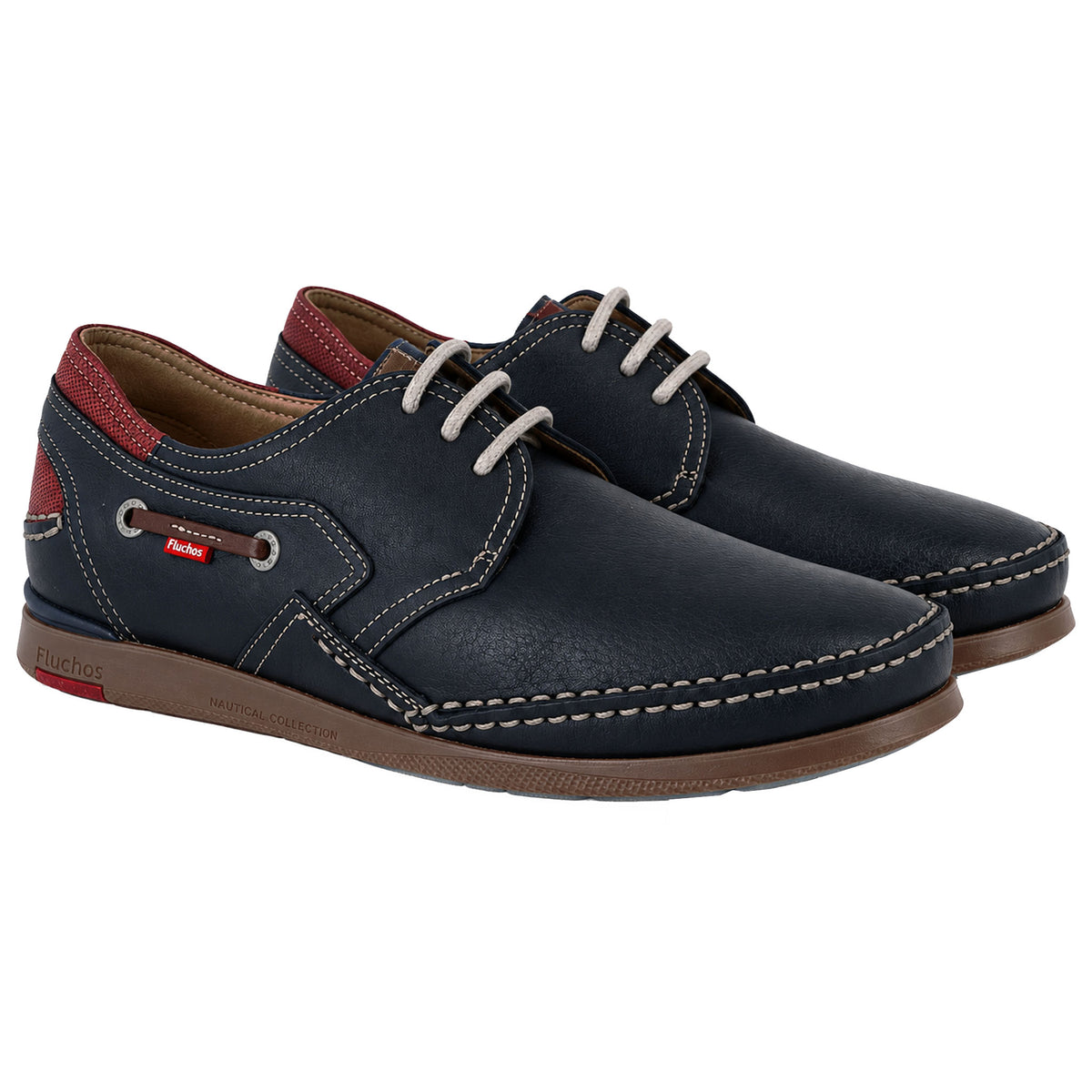 Fluchos Mariner 9884 náuticos hombre piel azul – vista frontal
