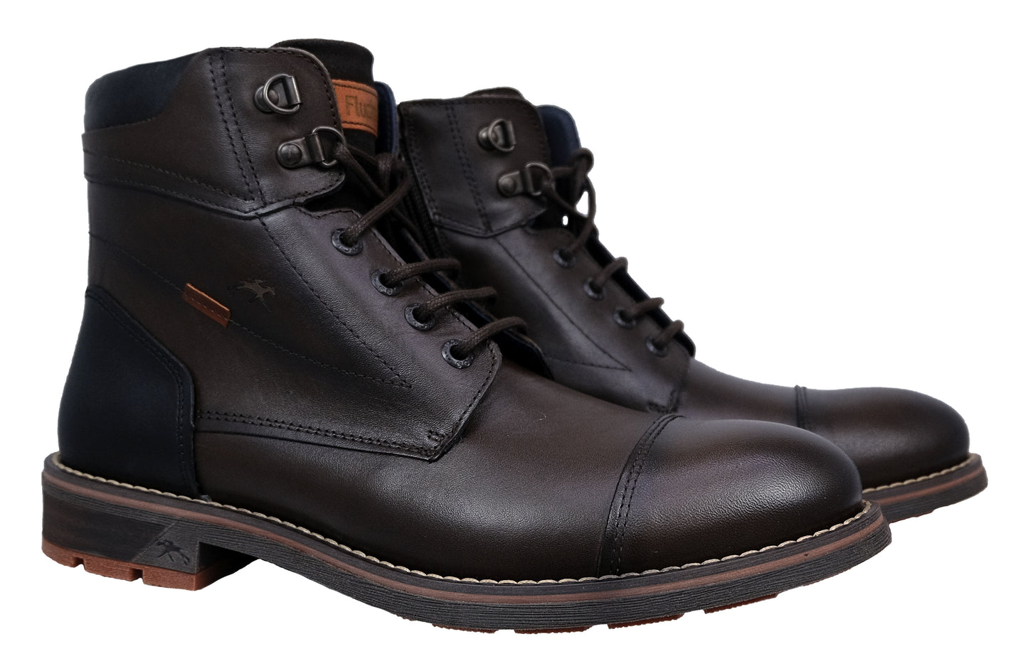 Fluchos Terry: Botines Hombre Marrón Cremallera F1342