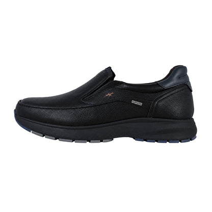 Fluchos Triton: Mocassini uomo pelle nera F2064 – vista laterale esterna