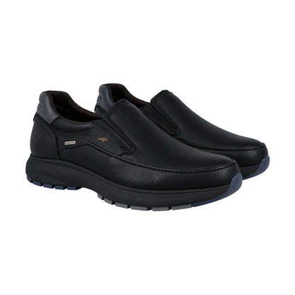 Fluchos Triton: Mocassini uomo pelle nera F2064 – vista frontale
