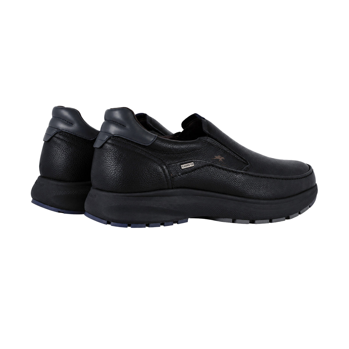 Fluchos Triton: Mocassini uomo pelle nera F2064 – vista posteriore
