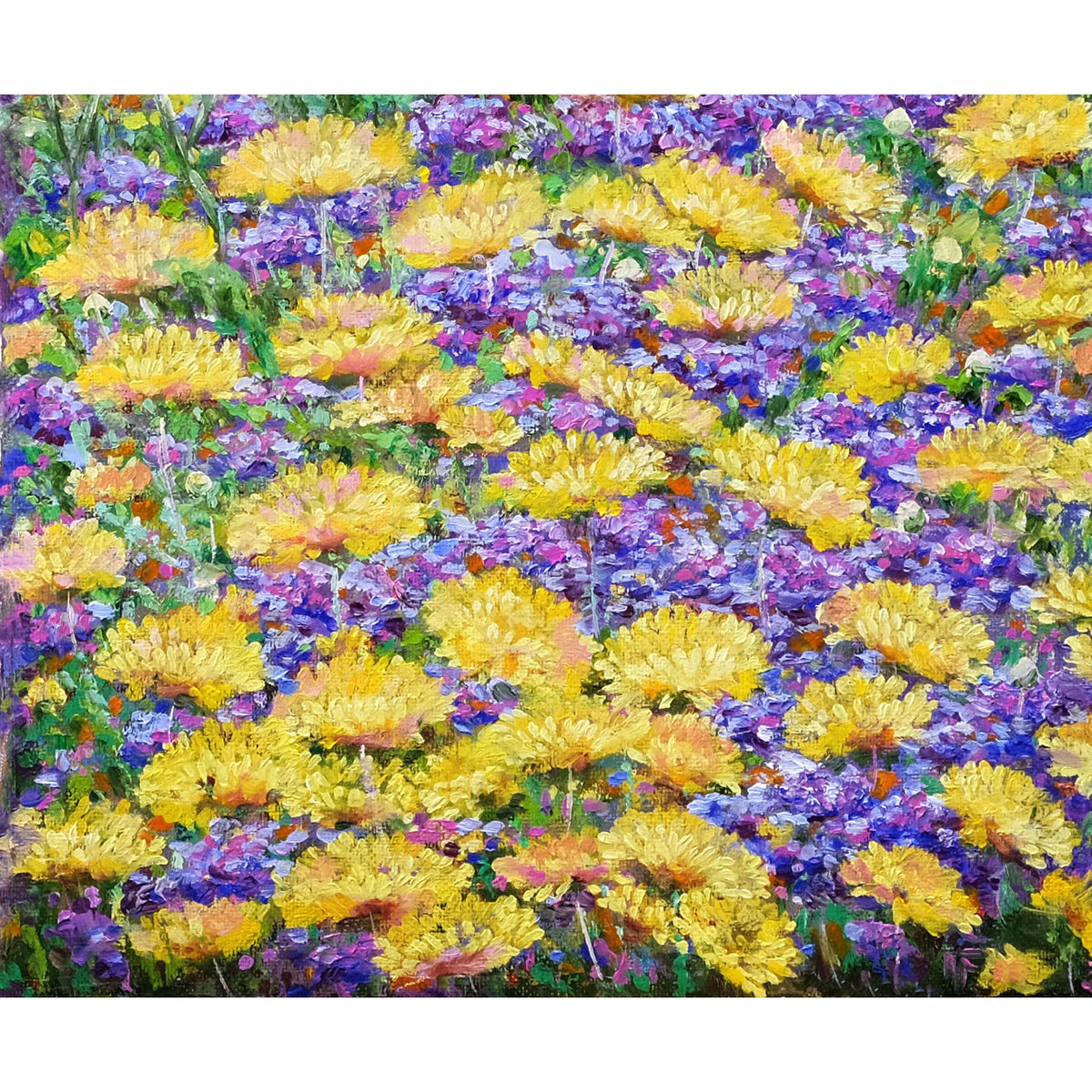Path of Light von Anastasia Woron – Detail der Chrysanthemen und Blumen in der Komposition