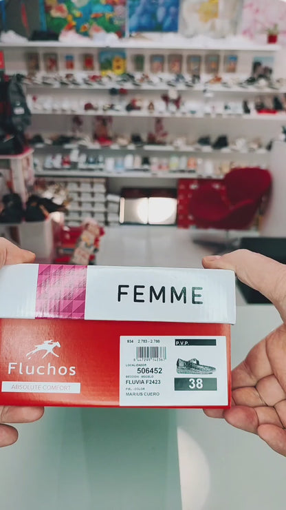 Fluchos Fluvia Marrón – Zapatos Piel Mujer Ligero Confort: F2423
