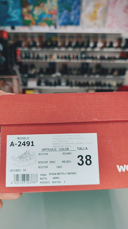 Wonders Odisei – Baskets à plateforme pour femme noires : A-2491