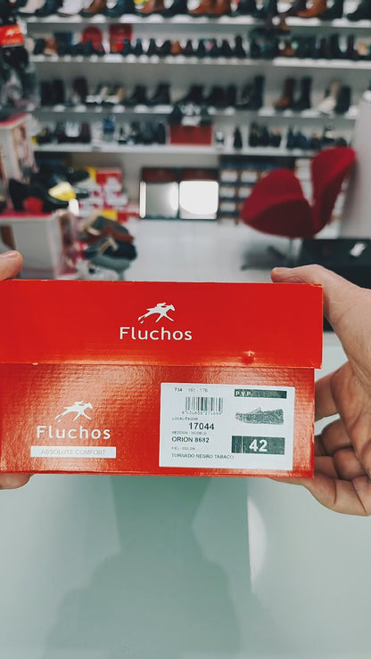 Fluchos Orion : Mocassins légers en cuir pour homme, noir 8682