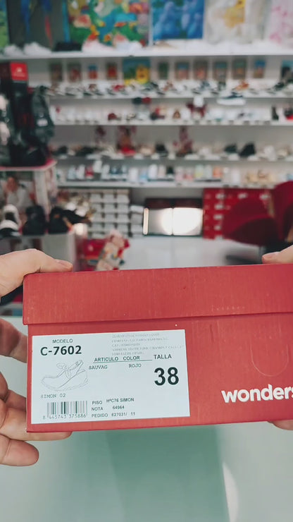 Wonders Simon Rojo – Sandalias Cuña Mujer Piel Confort: C-7602
