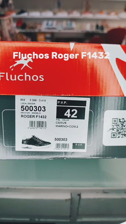 Fluchos Roger: Men's Sneakers Blue Flexible Leather F1432