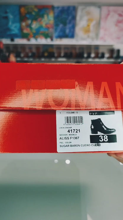 Fluchos Aliss: Botines Para Mujer Con Tacón Marrón Piel F1367