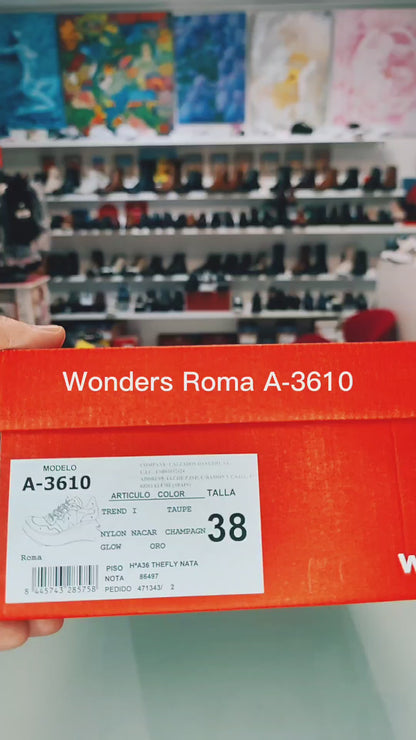 Wonders Roma : Chaussures à plateforme en cuir pour femmes A-3610