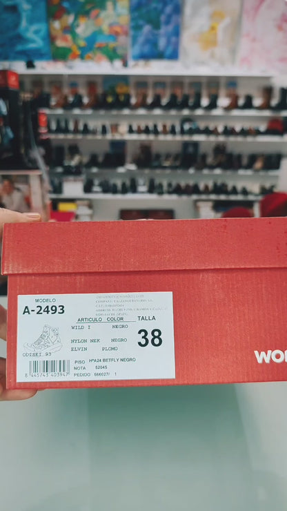 Wonders Odisei – Bottines à plateforme noires : A-2493