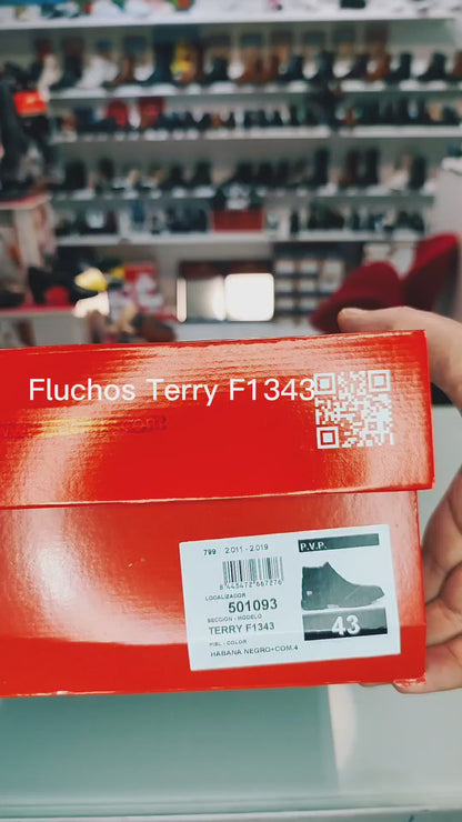 Fluchos Terry: Botines Hombre en Piel Negro F1343