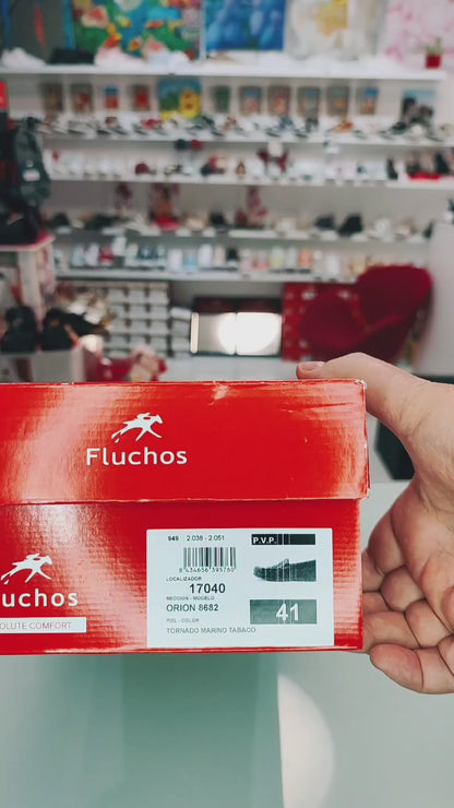 Fluchos Orion: Mocasín Hombre Piel Ligero Azul 8682