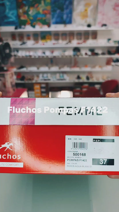 Fluchos Pompas: Zapatos Mujer Cordones Azul Agua F1422