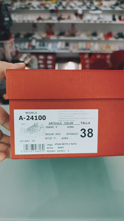 Wonders Odisei: Zapatillas Mujer Piel Azul Confort A-2100