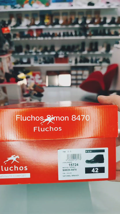 Fluchos Simon: Bottines en cuir marron pour hommes 8470