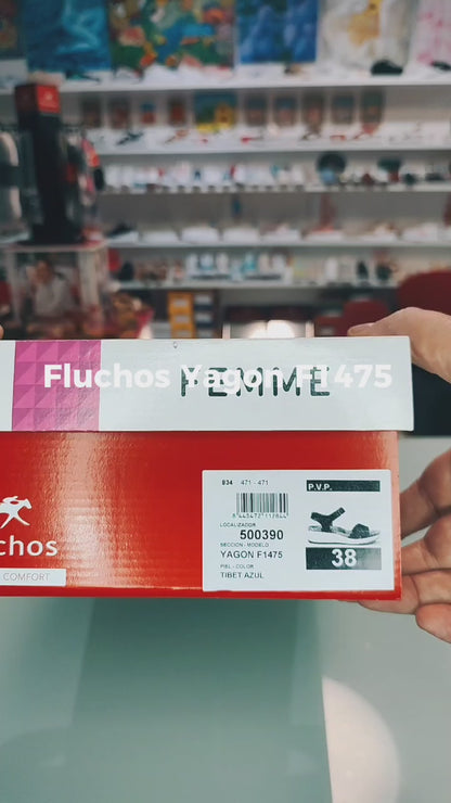 Fluchos Yagon: Sandalias Mujer Piel Plantilla Extraíble Azul F1475