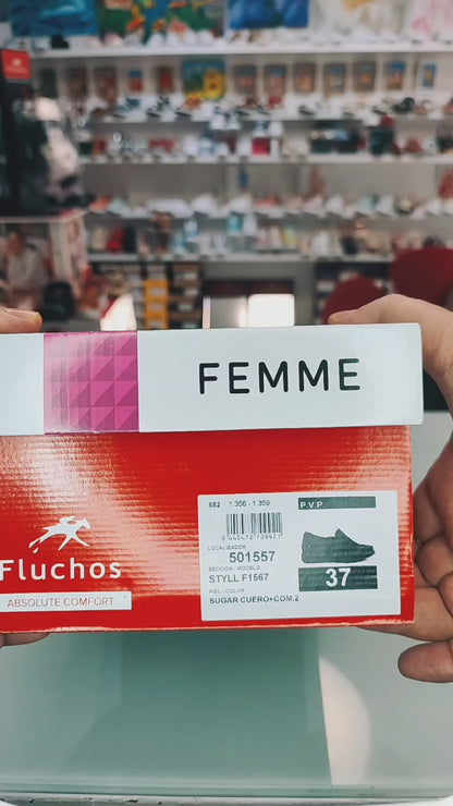 Fluchos Styll Zapatos Mujer Confort Piel Marrón F1567