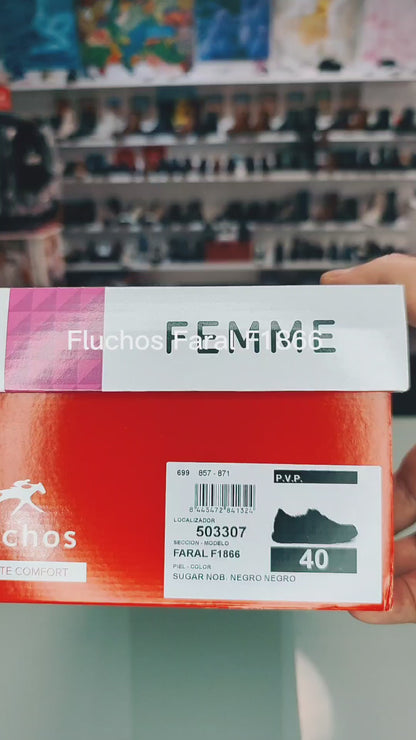 Fluchos Faral F1866: Zapatos Mujer Confort Piel Negro