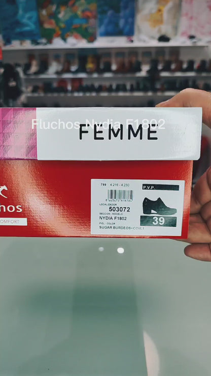 Fluchos Nydia : Chaussures à talons en cuir pour femme F1802