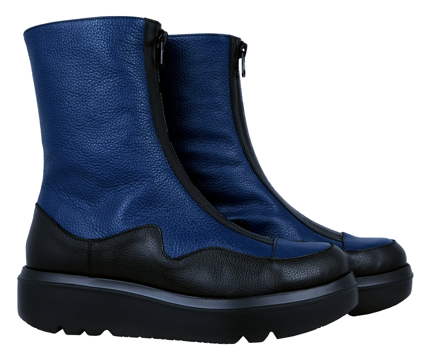 Wonders Livia: Botas Mujer Plataforma Azul A-2822