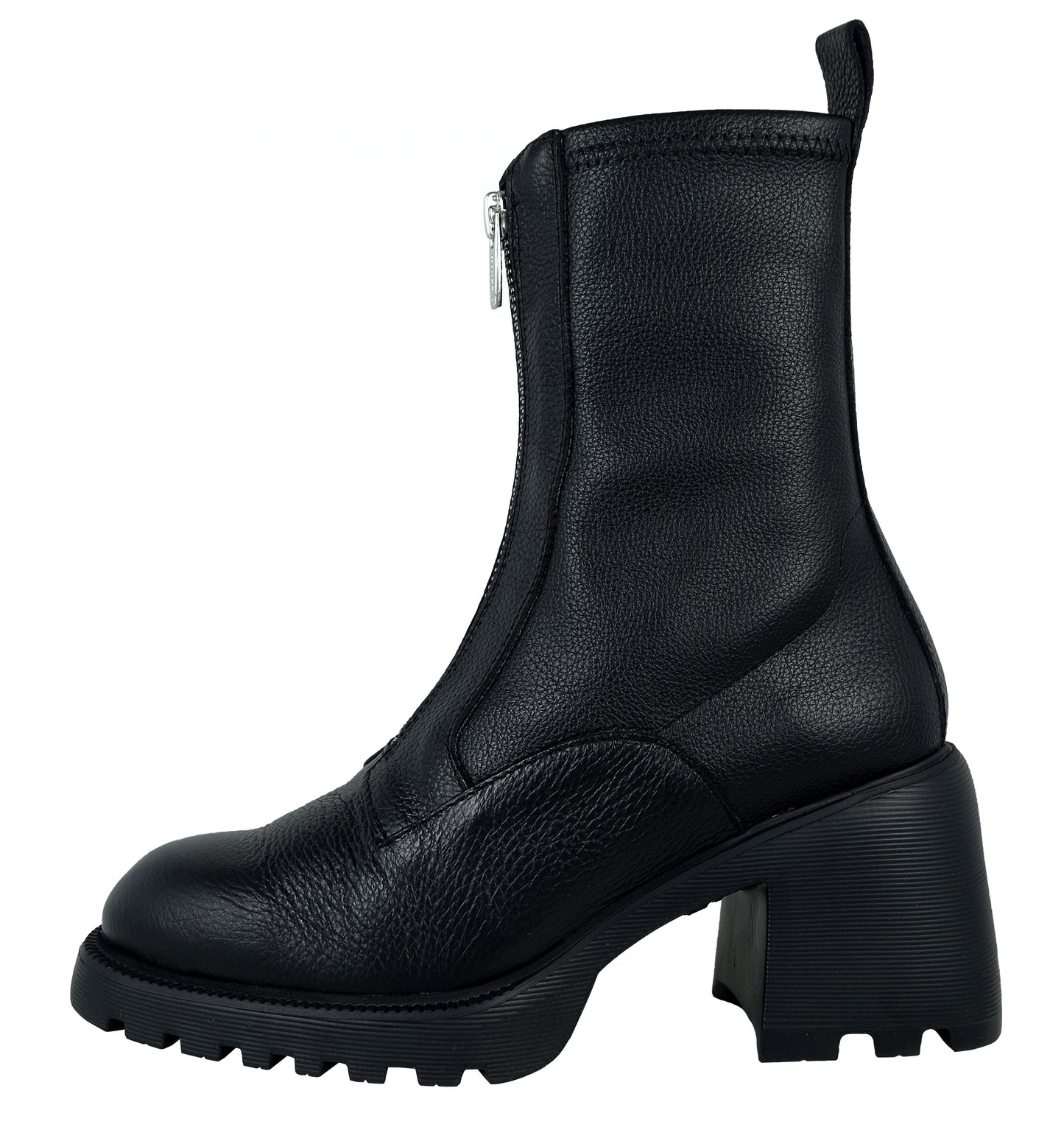 Wonders: Botas Mujer Piel Negra Tacón Bloque G-6701