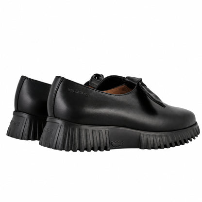 Wonders Flexfly 21 A-4421 Damen-Loafer aus schwarzem Leder - Paar Rückansicht