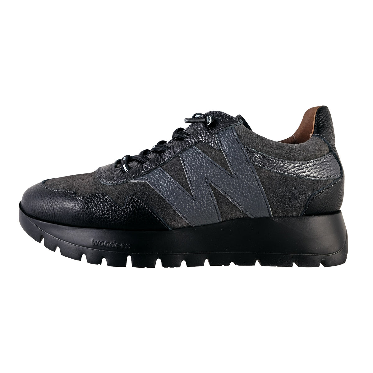 Wonders Odisei 110 A-24110 mujer negro gris - lateral exterior