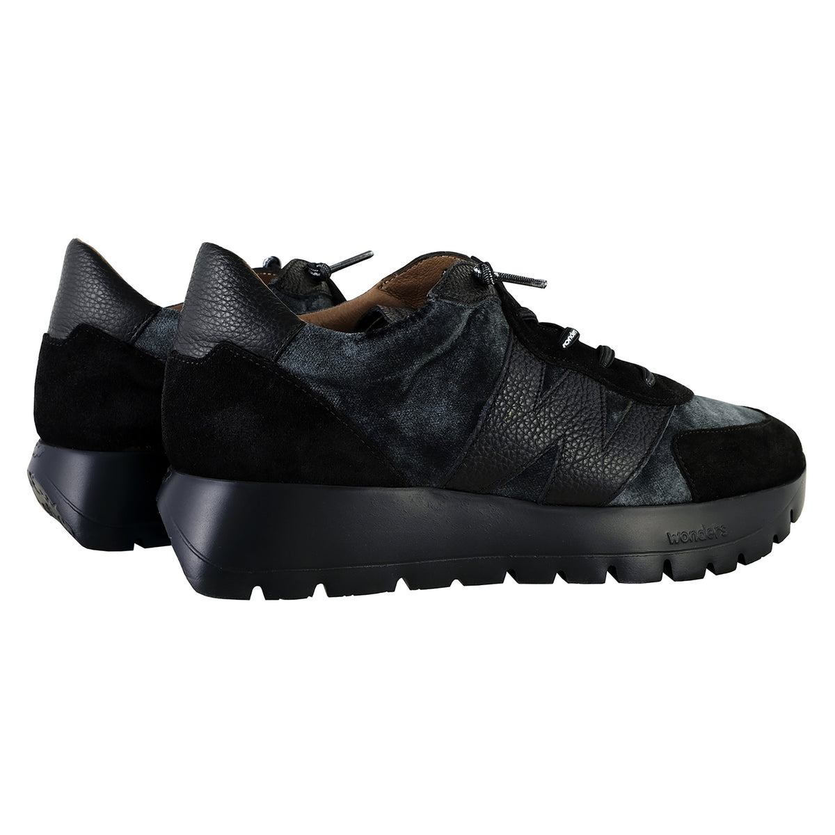 Wonders Odisei 111 A-24111 zapatillas mujer negro - pareja vista trasera