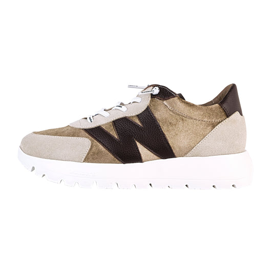 Wonders Odisei 111 A-24111, zapatillas de mujer beige de piel, vista lateral exterior