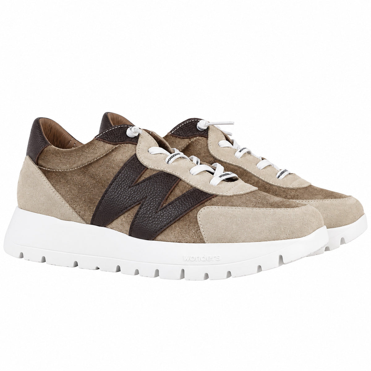Wonders Odisei 111 A-24111 zapatillas mujer beige - pareja vista trasera