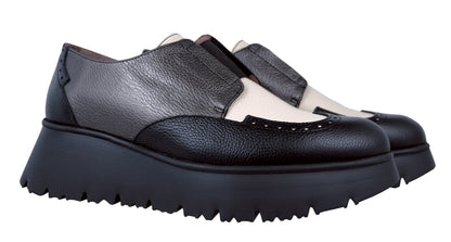 Wonders Salva: Mocasines Mujer Plataformas Negro C-7313