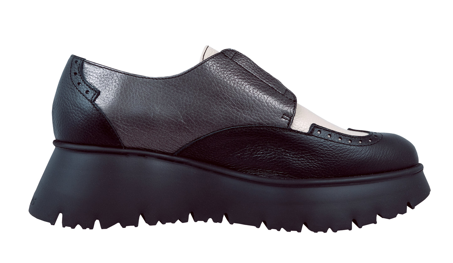 Wonders Salva: Mocasines Mujer Plataformas Negro C-7313