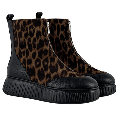 Wonders Xfly 02 A-5502 botines mujer marrón leopardo piel - pareja vista frontal