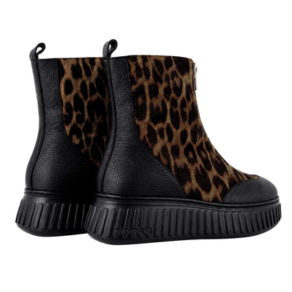 Wonders Xfly 02 A-5502 botines mujer marrón leopardo piel - pareja vista trasera