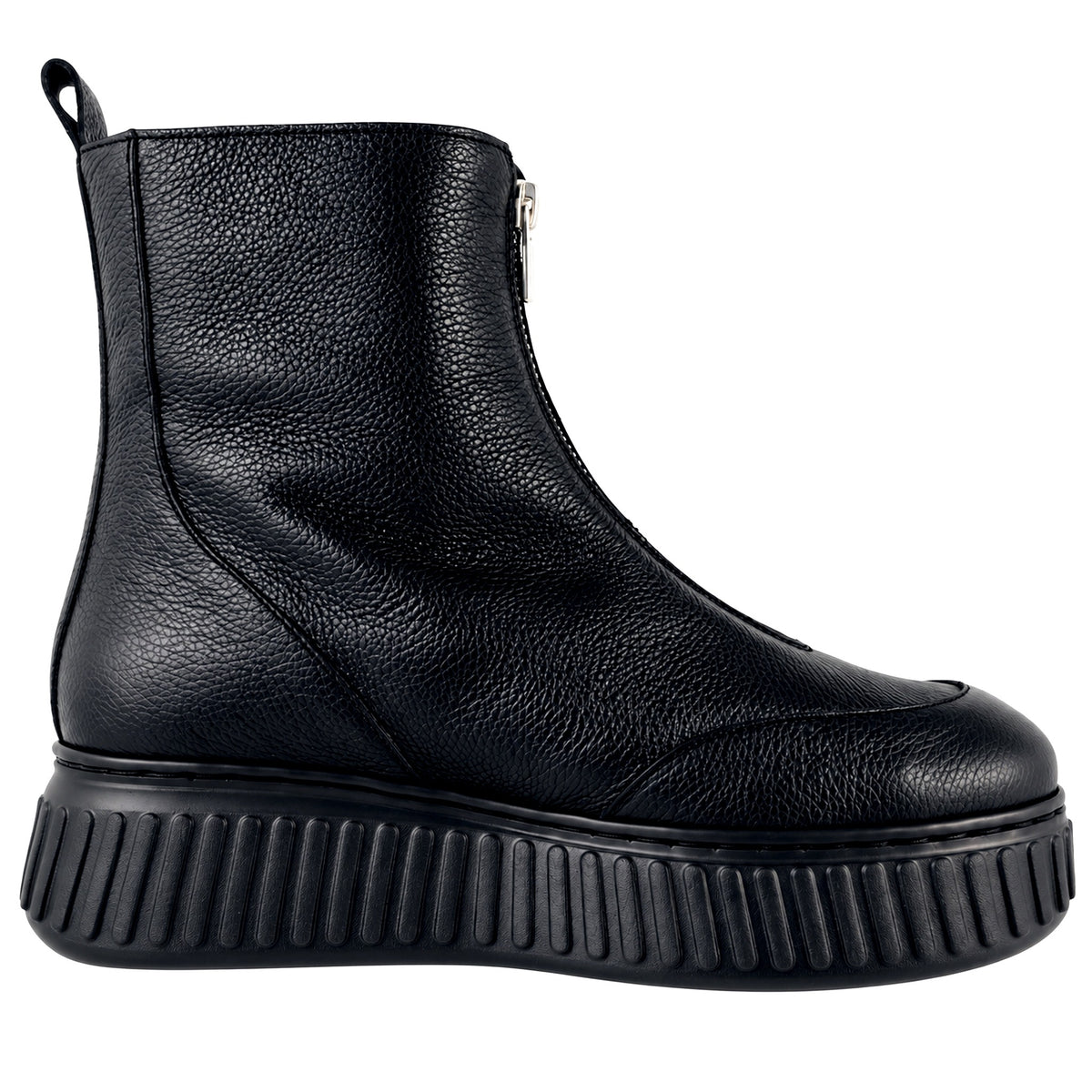 Wonders Xfly A-5502 botines mujer negro piel - lateral interior con cremallera