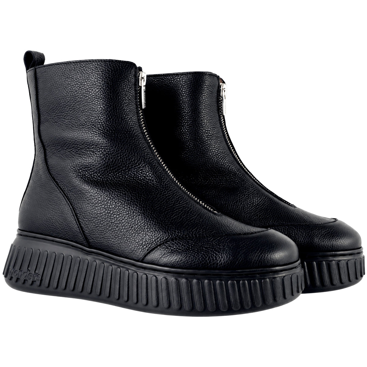 Wonders Xfly A-5502 botines mujer negro piel - pareja vista frontal