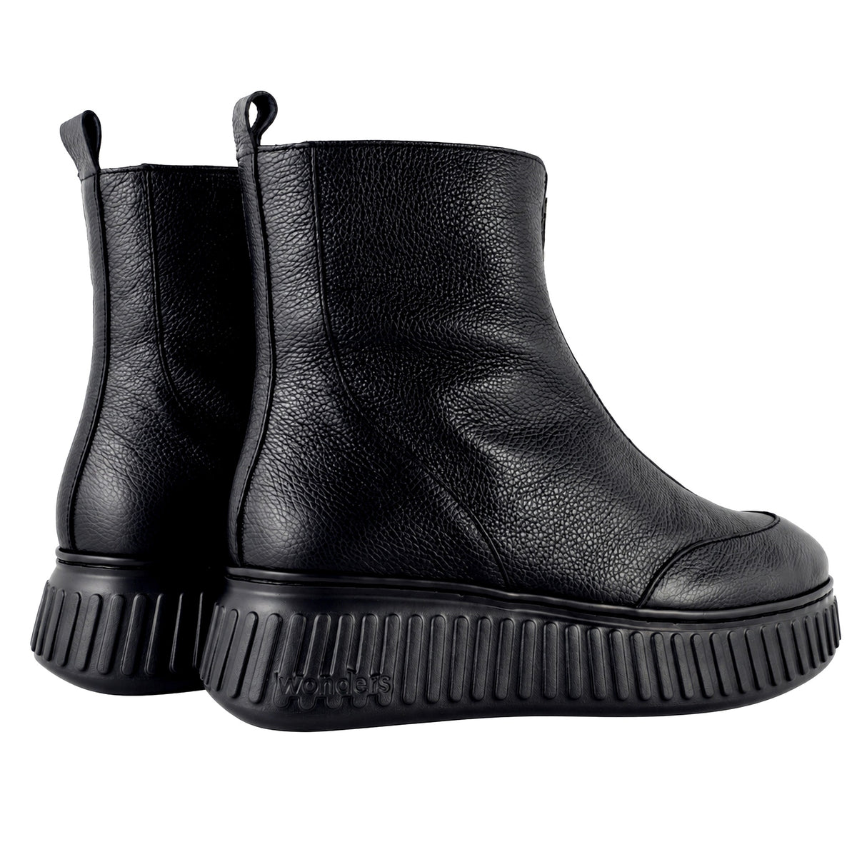 Wonders Xfly A-5502 botines mujer negro piel - pareja vista trasera